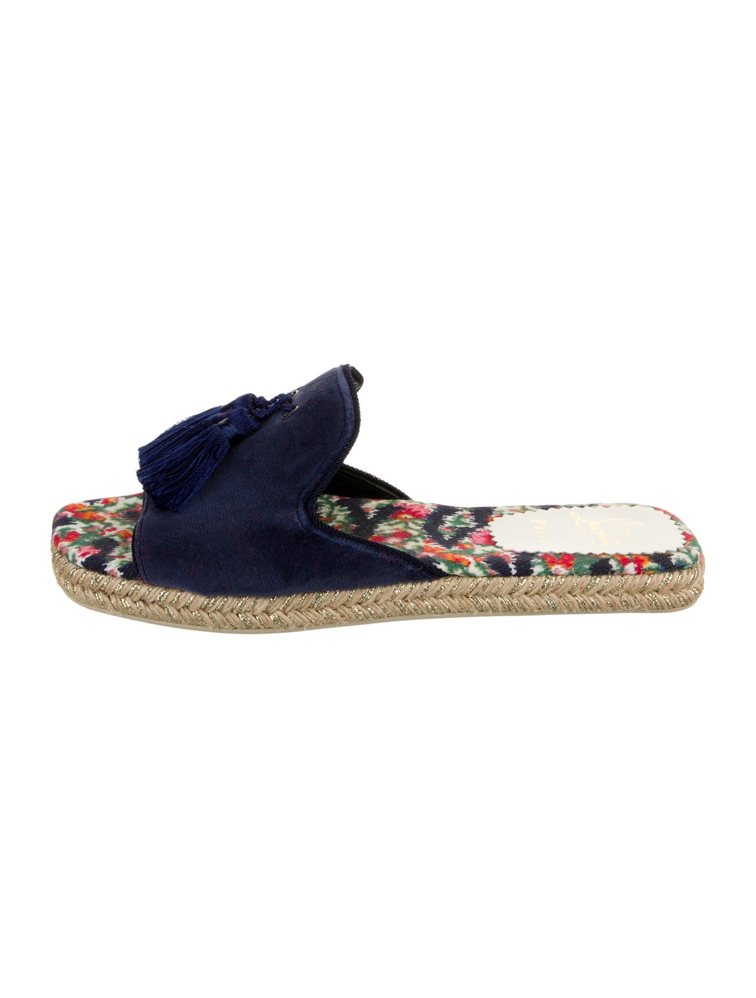Christian Louboutin Velvet Floral Print Espadrilles